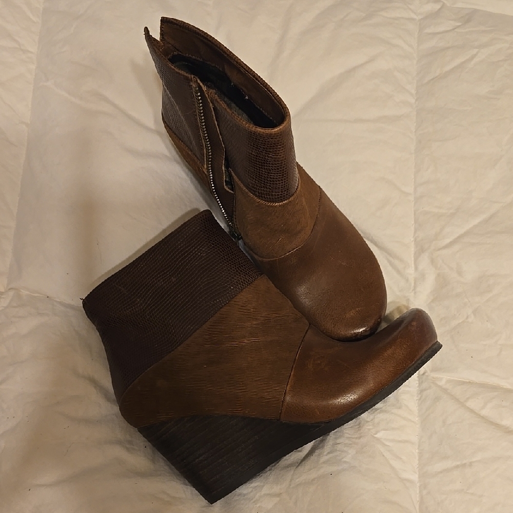 Brown Wedge Ankle Boots NEW